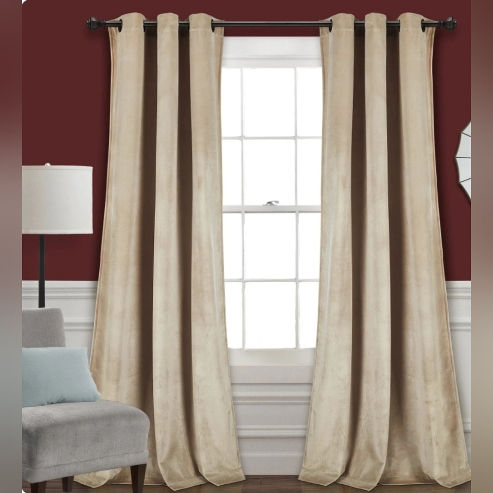 Lush Décor Prima Velvet Two Light Filtering Panels